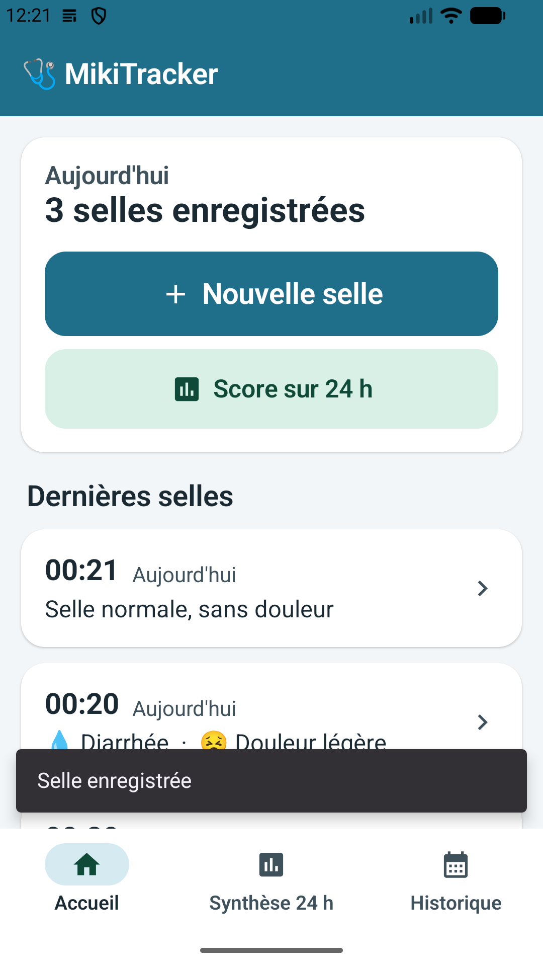 Écran d'accueil
